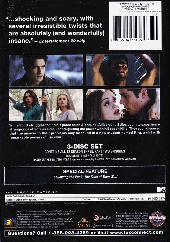 DVD Review: TEEN WOLF Season 3 Part 2 - NoReruns.net