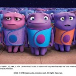 HOME_sq1400_s15.sq8001_12_f144_v2.0 Oh (Jim Parsons), in blue, is a Boov who longs for friendships with other relationship-phobic Boov. Photo credit: DreamWorks Animation.