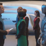 THE ORVILLE:  L-R:  Seth MacFarlane, Penny Johnson Jerald, Scott Grimes, Peter Macon, Halston Sage and Mark Jackson in THE ORVILLE premiering this fall on FOX.  ©2017 Fox Broadcasting Co. Cr:  FOX