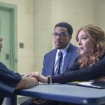 PROVEN INNOCENT:  L-R:  Guest star Liza Colón-Zayas, Russell Hornsby and Rachelle Lefevre in PROVEN INNOCENT on FOX.  ©2018 Fox Broadcasting Co.  Cr: Adrian Burrows/FOX