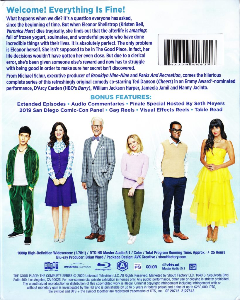 Blu Ray Review THE GOOD PLACE THE COMPLETE SERIES No R Eruns Net