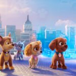 L-R: Chase (voiced by Iain Armitage), Rocky (voiced by Callum Shoniker), Skye (voiced by Lilly Bartlam), Zuma (voiced by Shayle Simons), Rubble (voiced by Keegan Hedley), and Marshall (voiced by Kingsley Marshall) in PAW PATROL: THE MOVIE from Paramount Pictures. Photo Credit: Courtesy of Spin Master.