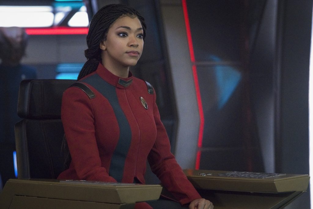 "Pictured: Sonequa Martin-Green as Burnham of the Parmount+ series STAR TREK: DISCOVERY. Photo: Michael Gibson©Paramount+ 2021, All Rights Reserved.