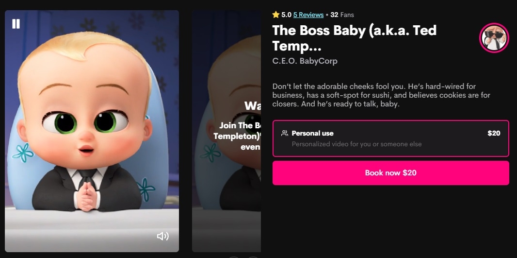 Cameo to Introduce Personalized Video Messages from The Boss Baby -  