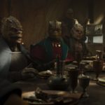(L): Boba Fett (Temura Morrison) in Lucasfilm's THE BOOK OF BOBA FETT, exclusively on Disney+. © 2021 Lucasfilm Ltd. & ™. All Rights Reserved.