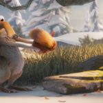 (L-R): Scrat (voiced by Chris Wedge) and Baby Scrat (voiced by Karl Wahlgren) in 20th Century Studios' ICE AGE: SCRAT TALES, exclusively on Disney+. Photo courtesy of Blue Sky Studios. © 2022 20th Century Studios. All Rights Reserved.