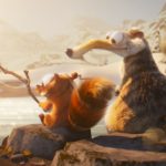 (L-R): Baby Scrat (voiced by Karl Wahlgren) and Scrat (voiced by Chris Wedge) in 20th Century Studios' ICE AGE: SCRAT TALES, exclusively on Disney+. Photo courtesy of Blue Sky Studios. © 2022 20th Century Studios. All Rights Reserved.