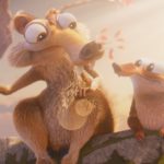 (L-R): Scrat (voiced by Chris Wedge) and Baby Scrat (voiced by Karl Wahlgren) in 20th Century Studios' ICE AGE: SCRAT TALES, exclusively on Disney+. Photo courtesy of Blue Sky Studios. © 2022 20th Century Studios. All Rights Reserved.