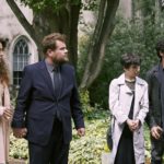 L-R - Melia Kreiling (Amandine Buckingham), James Corden (Jamie Buckingham), Sally Hawkins (Lue), Colin Morgan (Jeff Wilson)