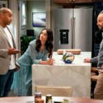 EXTENDED FAMILY -- “Pilot” Episode -- Pictured: (l-r) Donald Faison as Trip Schultz, Abigail Spencer as Julia Mariano, Jon Cryer as Jim Kearney -- (Photo by: Chris Haston/NBC)