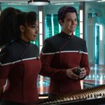 Tawny Newsome as Mariner and Jack Quaid as Boimler in the trailer of Star Trek: Strange New Worlds, streaming on Paramount+, 2023. Photo Cr: Michael Gibson/Paramount+