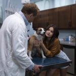 Michael Hitchcock as Dr. Hert, Fancypants as Channing Tatum and Lucy Hale as Nicole in Puppy Love. Photo Credit: Paulina Stevens