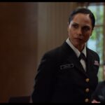 Monica Raymund as Commander Katherine Challee in The Caine Mutiny Court-Martial, streaming on Paramount+ with SHOWTIME, 2023. Photo Credit: Paramount Pictures/Paramount+ with SHOWTIME. © 2023 Order in the Friedkin Court, LLC