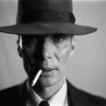 Cillian Murphy as J. Robert Oppenheimer in OPPENHEIMER, written and directed by Christopher Nolan.
This still is an 11K scan of a 70mm B&W IMAX film frame