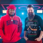 LEGO MASTERS: CELEBRITY HOLIDAY BRICKTACULAR:  L-R: Special guest Marshawn Lynch and returning contestant David Guedes. The holiday-themed event special LEGO MASTERS: CELEBRITY HOLIDAY BRICKTACULAR will air Monday, Dec. 18 (8:00-10:00 PM ET/PT) and Tuesday, Dec. 19 (8:00-10:00 PM ET/PT) on FOX.  ©2023 FOX MEDIA LLC. CR: Tom Griscom/FOX