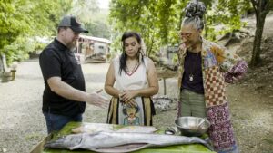 Carla about to BBQ a fish