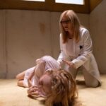(L-R) Heather Graham as “Elizabeth Derby” and Barbara Crampton as “Dr. Daniella Upton” in Joe Lynch’s SUITABLE FLESH. Photo courtesy of AMP and Eyevox. An RLJE Films and Shudder release.