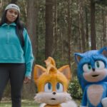 L-R: Tika Sumpter as Maddie, Tails (voiced by Colleen O’Shaughnessey) and Sonic (voiced by Ben Schwartz) in Knuckles, episode 1, season 1, streaming on Paramount+, 2024. Photo Credit: Paramount Pictures/Sega/Paramount+.