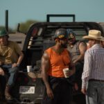 L-R: Jacob Lofland as Cooper Norris, Mustafa Speaks as Boss and Billy Bob Thornton as Tommy Norris in season 1, episode 4 of Landman streaming on Paramount+ Photo Credit: Emerson Miller/Paramount+