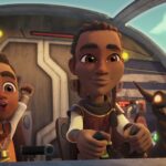 Kai Brightstar (voiced by JeCobi Swain, left), and Bell Zettifar (voiced by Marcus Scribner, right) from 