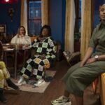 Camille (Meagan Good), Quinn (Grace Byers), Angie (Shoniqua Shandai), Tye (Jerrie Johnson) in HARLEM S3 Photo Credit: Emily V. Aragones/Prime © Amazon Content Services LLC