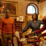 L-R: Michael C. Hall as Dexter Morgan, Ntare Guma Mbaho Mwine as Blessing Kamara, Jill Marie Lawrence as Constance Kamara and Sharon Hope as Prudence Kamara in Dexter: Resurrection, episode 2, season 1, streaming on Paramount+ with SHOWTIME, 2025. Photo Credit: Zach Dilgard/Paramount+ with SHOWTIME.