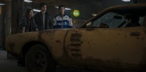 Caitlyn (Melissa Collazo), Curtis (Uriah Shelton) and Marcel (Nicolas Cantu) in MOTORHEADS Photo Credit: Keri Anderson/Prime Video © Amazon Content Service LLC