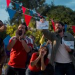 90 MINUTES -- “Vote by Vote” Episode 104 -- Pictured: (l-r) Diego Guzmán as Dany, Juan Pablo De Santiago as Gandhi, Mario Alberto Monroy as Gama, Teresa Ruiz as Alma, José Maria De Tavira as Veneno -- (Photo by: Jose Maria Guisiñer/Telemundo)