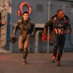 (L-R) The Falcon/Joaquin Torres (Danny Ramirez) and Captain America/Sam Wilson (Anthony Mackie) in Marvel Studios' CAPTAIN AMERICA: BRAVE NEW WORLD. Photo by Eli Adé. © 2024 MARVEL.