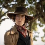 Jennifer Carpenter as Marshall Mamie Fossett in season 2, episode 5 of 1923 streaming on Paramount+. Photo credit: Lo Smith/Paramount+.