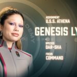 Bella Shepard as  Genesis Lythe in art for season 1 of Star Trek: Starfleet Academy. Streaming on Paramount+. Photo Credit: Sarah Coulter/Paramount+