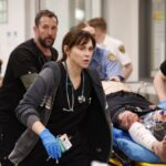 Robby is rolling in Vince, patient#3, past Dana into T2.