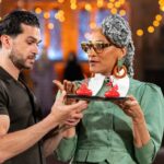 Judge Carla Hall and Judge Jozef Youssef during judging of contestants Jenny Chambers and Alex Madrigal’s showpiece titled ‘Born of Fire and Loyalty”, as seen on Harry Potter: Wizards of Baking, Season 2.
