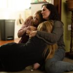 Picture Shows (L-R): Abby Riser played by (DELPHI EVANS), Lily Riser played by (TALLALUH EVANS) and Eve Riser played by (JILL HALFPENNY)