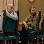 Colm Feore as Nathan and James Jordan as Dale in Landman episode 2, season 2, streaming on Paramount+. Photo Credit: Emerson Miller/Paramount+
