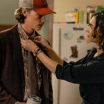 Jacob Lofland as Cooper and Paulina Chavez as Ariana in Landman episode 4, season 2, streaming on Paramount+. Photo Credit: Emerson Miller/Paramount+