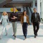 L-R Anne-Marie Waldeck as Fruzsi, Max Osinski as Boris, Cote De Pablo as Ziva David and Michael Weatherly as Tony Dinozzo In NCIS: Tony & Ziva, episode 5, season 1, airing on Paramount+ 2025. Photo Credit: Marcell Piti/Paramount+