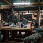 “On Thin Ice” — CBS Original Series MARSHALS, scheduled to air on Sunday, May 10 (8:00-9:00 PM, ET/PT).  Pictured (L-R): Jay Reeves as Roner, Luke Grimes as Kayce Dutton, Riley Green as Garrett and Logan Marshall-Green as Pete Calvin. Photo: Zach Dilgard/CBS ©2025 CBS Broadcasting, Inc. All Rights Reserved.