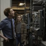 THE PAPER -- Episode 101 -- Pictured: (l-r) Domhnall Gleeson as Ned, Chelsea Frei as Mare -- (Photo by: Aaron Epstein/PEACOCK)
