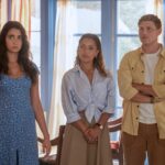DIG -- Pictured: (l-r) Geraldine Viswanathan as Dylan, Antonia Thomas as Clare, Jon Pointing as Gary -- (Photo by: Colleen Hayes/Peacock)