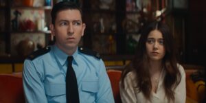 Nicholas Braun stars as Officer Tim Derry and Molly Gordon as Rebecca Hampstead in THE SHEEP DETECTIVES, from Amazon MGM Studios.
Photo credit: Courtesy of Amazon MGM Studios
© 2026 Amazon Content Services LLC. All Rights Reserved.