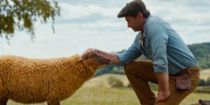 Hugh Jackman in THE SHEEP DETECTIVES, from Amazon MGM Studios.
