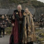 Rune Temte (Gorm) and Sisse Marie (Thyra) in BLOODAXE SEASON 1 Photo Credit: Bernard Walsh / Prime © Amazon Content Services LLC