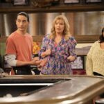 HAPPY'S PLACE -- 'I've Got a Secret' Episode 202 -- Pictured: (l-r) Pablo Castelblanco as Steve, Tokala Black Elk as Takoda, Melissa Peterman as Gabby, Belissa Escobedo as Isabella -- (Photo by: Casey Durkin/NBC)