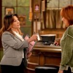 HAPPY'S PLACE -- 'Mouse in the House' Episode 206 -- Pictured: (l-r) Cheri Oteri as Inspector Monica, Reba McEntire as Bobbie -- (Photo by: Casey Durkin/NBC)