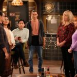 HAPPY'S PLACE -- 'Izzy & the Professor' Episode 206 -- Pictured: (l-r) Will Ropp as Lucas, Belissa Escobedo as Isabella, Pablo Castelblanco as Steve, Tokala Black Elk as Takoda, Melissa Peterman as Gabby, Reba McEntire as Bobbie -- (Photo by: Casey Durkin/NBC)