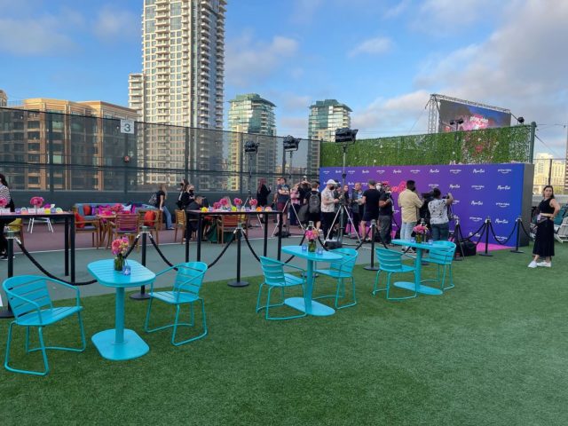 Rooftop screening of the first 3 episodes of the upcoming series Paper Girls, premiering on Prime Video July 29 #PrimeVideo #PaperGirls #SDCC